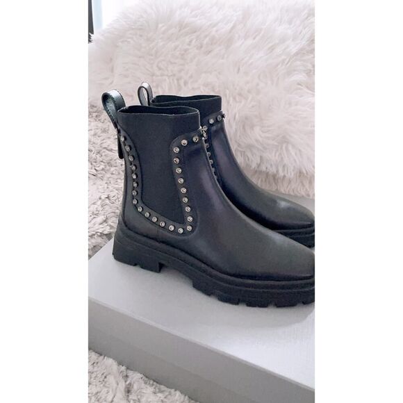 JIMMY CHOO VERONIQUE 45 BOOT BLACK LEATHER 38.5 - Picture 2 of 9